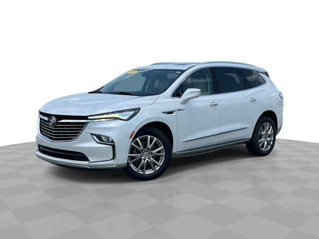 2023 Buick Enclave Premium in White Frost Tricoat — front three-quarter view